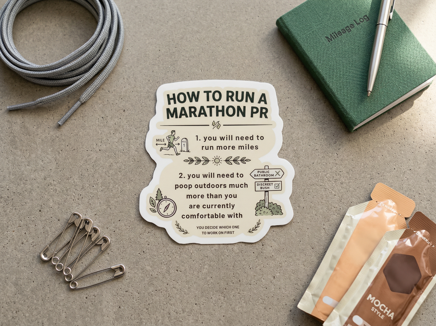 How to Run A Marathon PR // Glossy Sticker