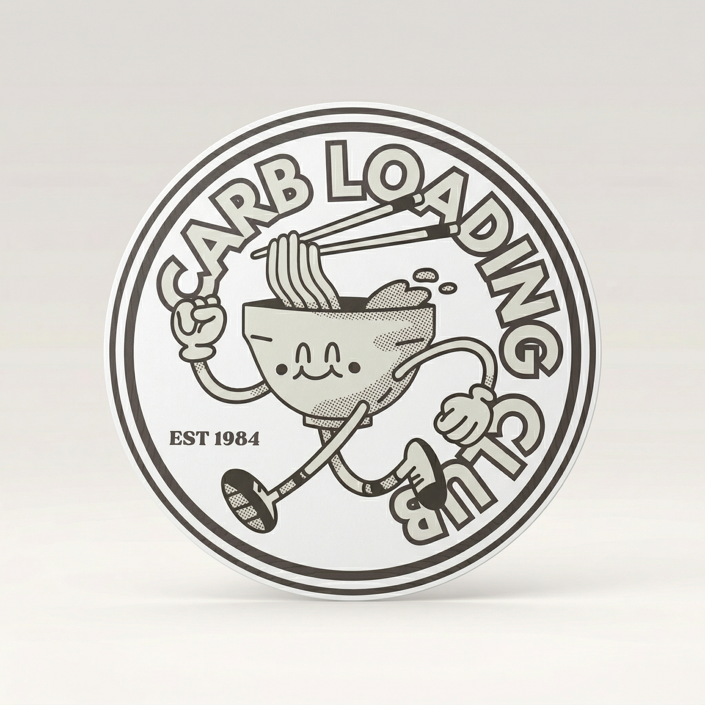 Carb Loading Club // 4" Matte Circle Sticker