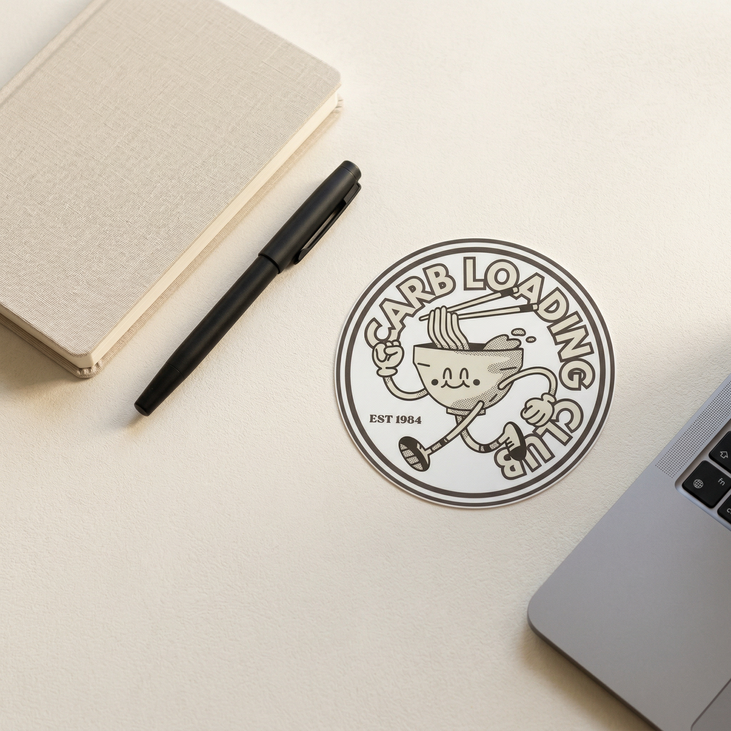 Carb Loading Club // 4" Matte Circle Sticker