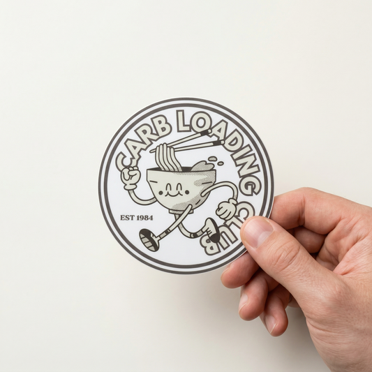Carb Loading Club // 4" Matte Circle Sticker