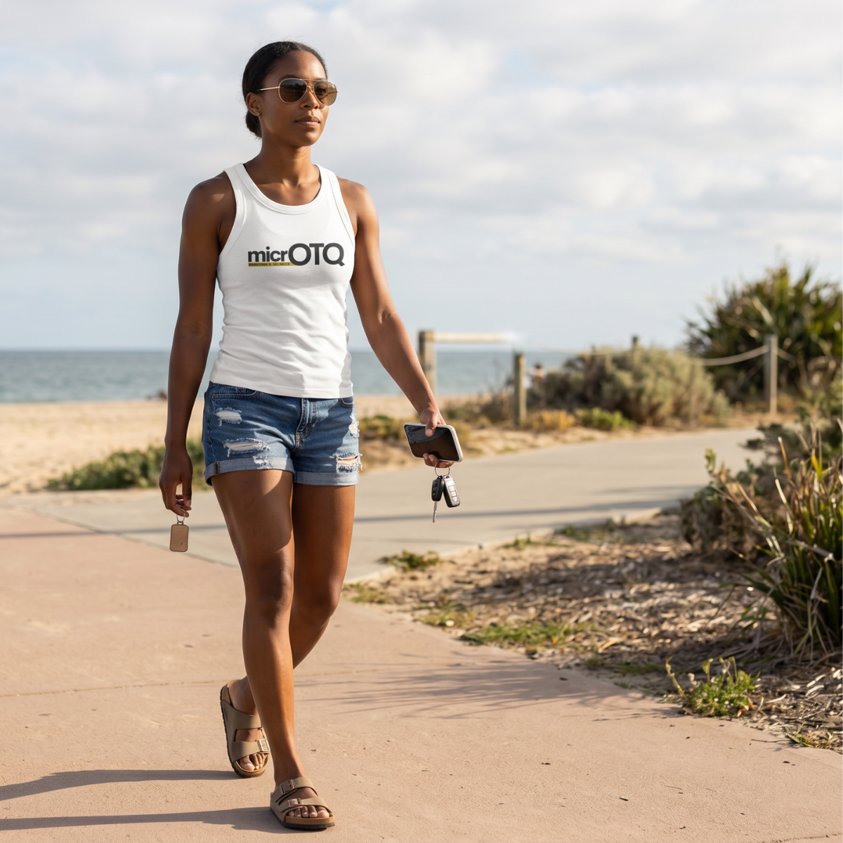 the micrOTQ women's ribbed tank top - lifestyle 2