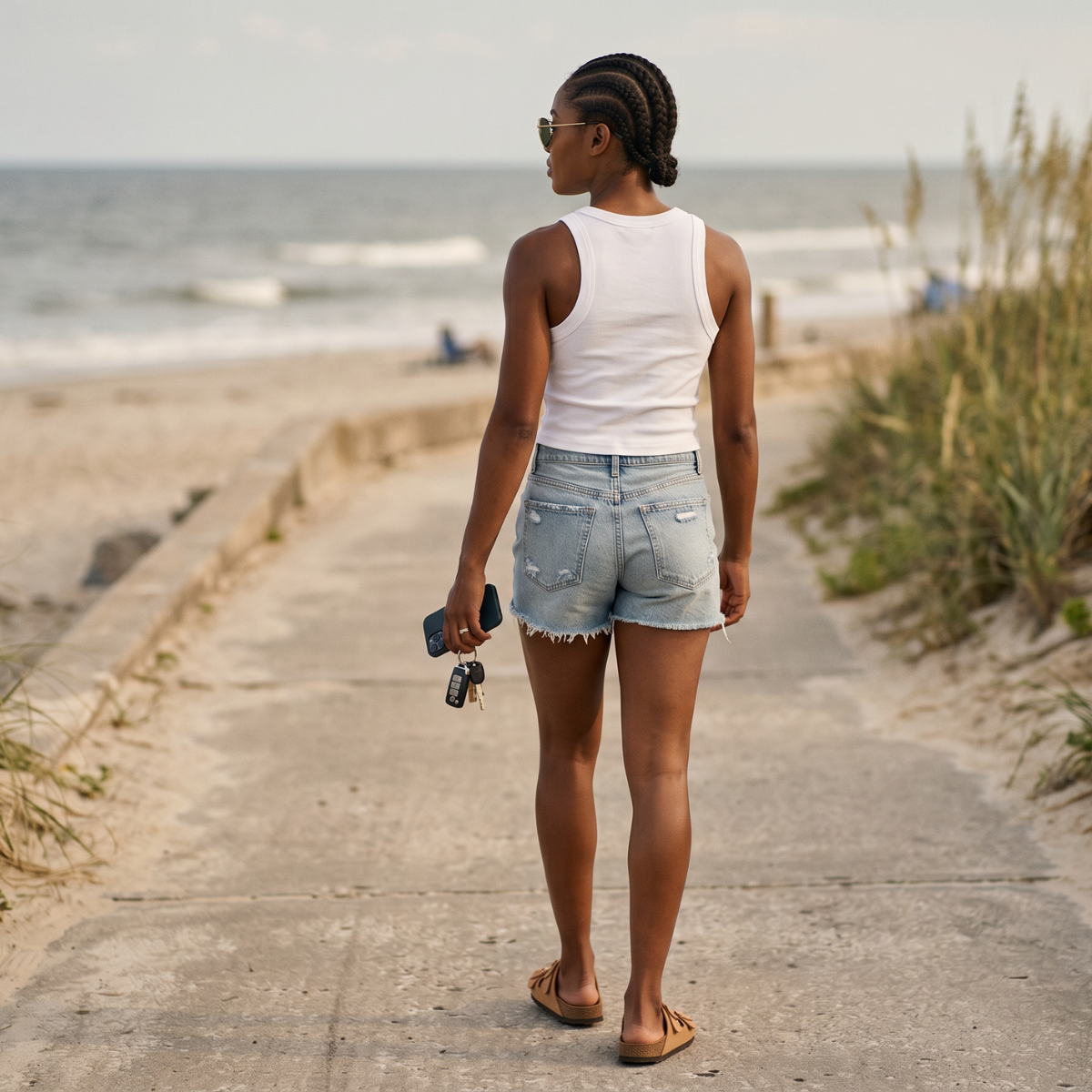 the micrOTQ women's ribbed tank top - lifestyle 3
